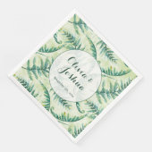 Papier Serviette Mariage vert en aquarelle (Coin)
