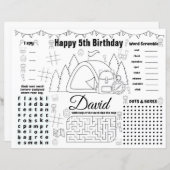 Papier Sets de table d'anniversaire de camping, Fiche d'a (Devant / Derrière)