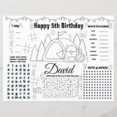 Papier Sets de table d'anniversaire de camping, Fiche d'a (Devant)