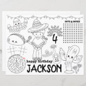 Papier Sets de table de fêtes mexicains, Jeux d'anniversa (Devant / Derrière)