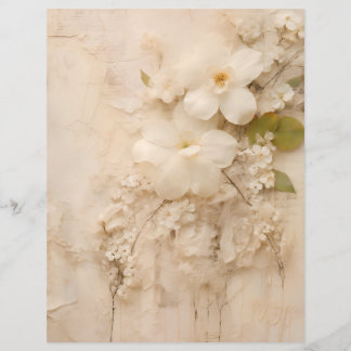 Papier Shabby Chic Beige Lace Florals Scrapbook Papers