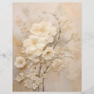 Papier Shabby Chic Beige Lace Roses Scrapbook Papers