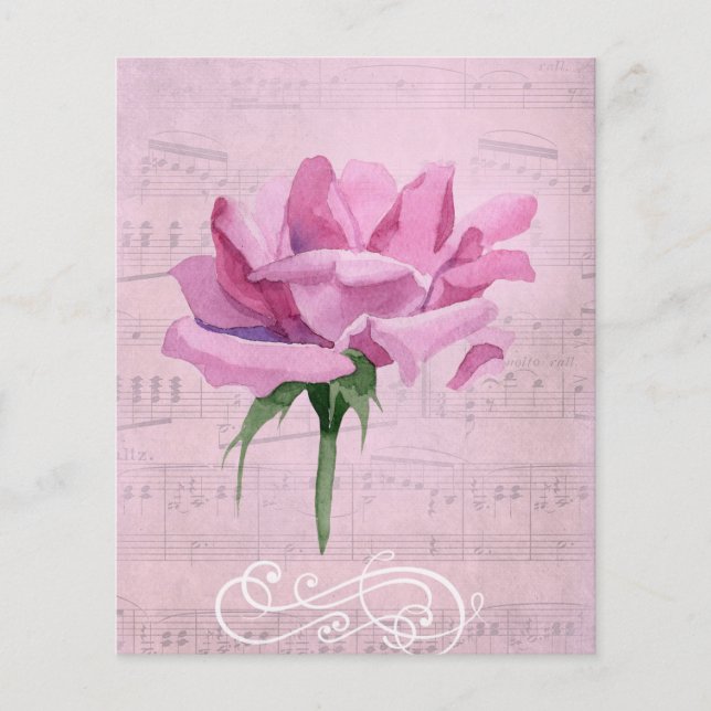 Papier Shabby Rose Rose Rose et la musique Scrapbook Ephe (Devant)