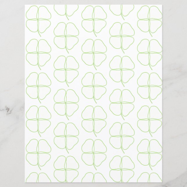 Papier Shamrock Outlines Scrapbook Paper (Devant)