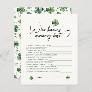 Papier Shamrock Qui Connaît Maman Meilleur Baby shower Je