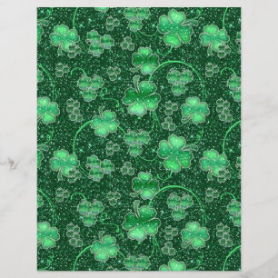 Papier Shamrocks scintillants et torsades ID289