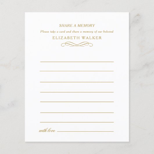 Papier Share a Memory Funeral Service Attendance (Dos)