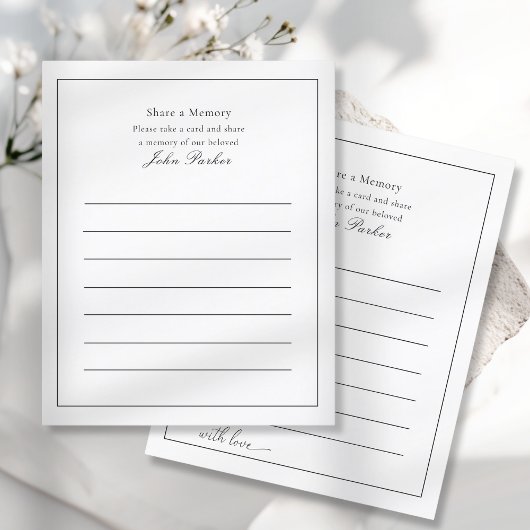 Papier Share a Memory - Funeral Service Attendance