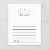 Papier Share a Memory - Funeral Service Attendance (Dos)