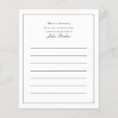 Papier Share a Memory - Funeral Service Attendance (Devant)