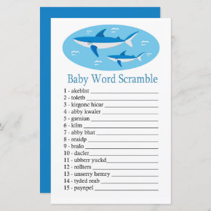Papier Shark Baby jeu de brouillage de mot