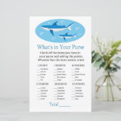 Papier Shark What's in your purse game baby shower (Debout devant)