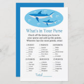 Papier Shark What's in your purse game baby shower (Devant / Derrière)