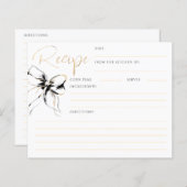 Papier She's Tying the Knot Black Bow Bridal Recipe Card (Devant / Derrière)