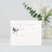 Papier She's Tying the Knot Black Bow Bridal Recipe Card (Debout devant)