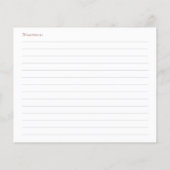 Papier She's Tying the Knot Red Bow Bridal Recipe Card (Dos)