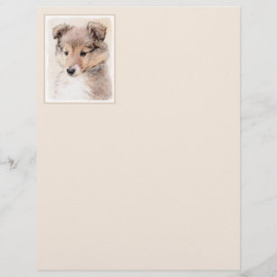 Papier Shetland Sheepdog Puppy Peinture Chien original ar