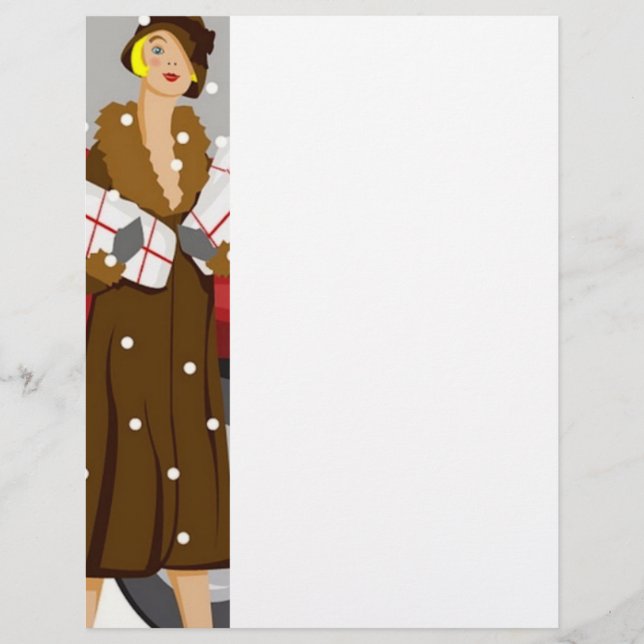 Papier Shopping de Noël dans la neige (Devant)