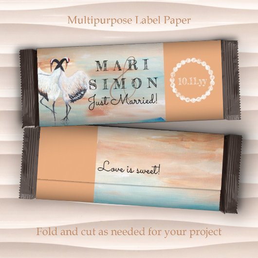 Papier Sienna Beige Asiatique Mariage Candy Bar Wrapper