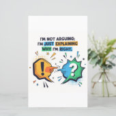 Papier Signal De Citation Sarcastique Drôle - Je N'Argume (Debout devant)