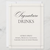 Papier Signature Boissons Vintage Gris clair (Devant)