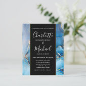 Papier Signature du budget Script Agate bleu Invitation d (Debout devant)