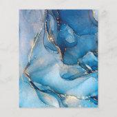 Papier Signature du budget Script Agate bleu Invitation d (Dos)