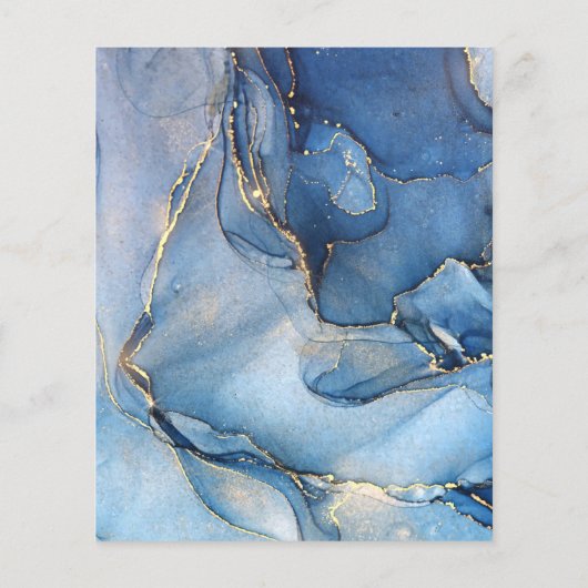 Papier Signature du budget Script Agate bleu Invitation d (Dos)