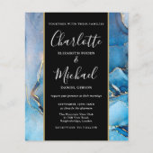 Papier Signature du budget Script Agate bleu Invitation d (Devant)
