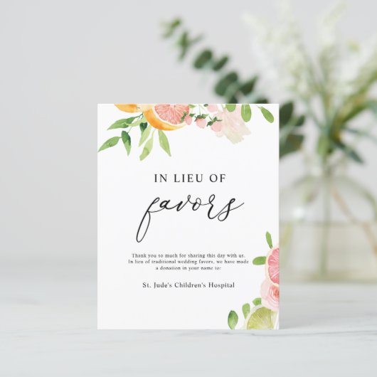 Papier Signe de don en remplacement de faveurs (Debout devant)