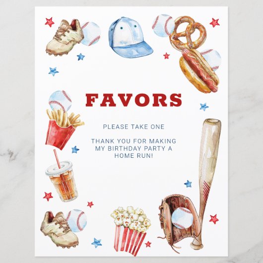 Papier Signe de fête d'anniversaire de baseball (Devant)