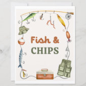 Papier SIGNE DE LA FÊTE DE Pêche Poisson & Chips 8x10 pou (Devant)