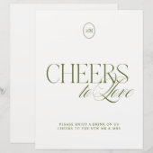 Papier Signe de mariage vert olive 'À l'amour' (Devant / Derrière)