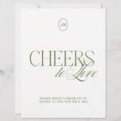 Papier Signe de mariage vert olive 'À l'amour' (Devant)