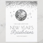 Papier Signe des résolutions du Nouvel An dernier Disco (Devant)