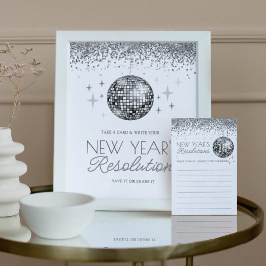 Papier Signe des résolutions du Nouvel An dernier Disco