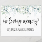 Papier Signe en mémoire d'amour - Mariage Eucalyptus (Devant)