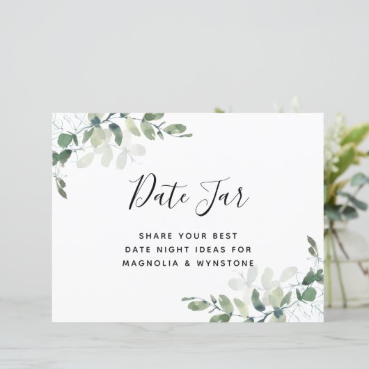 Papier Signe Jar Date - Fête des mariées Eucalyptus (Debout devant)