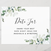 Papier Signe Jar Date - Fête des mariées Eucalyptus (Devant)