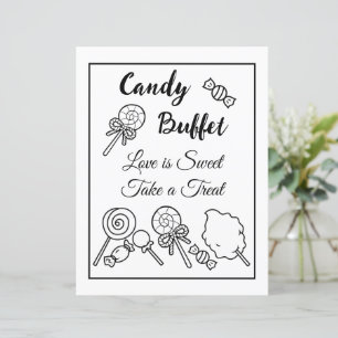 Papier SIGNE Mariage de buffet de bonbons noir et blanc