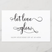 Papier SIGNE Mariage noir blanc "Let love Glow" (Devant)