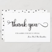 Papier SIGNE Mariage noir Merci (Devant / Derrière)