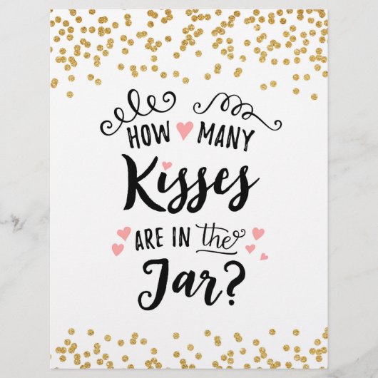 Papier SIGNER Combien de baisers sont dans le bocal ? (Devant)