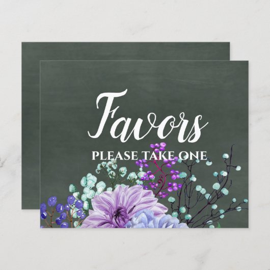 Papier Signes de mariage personnalisés Chalkboard Purple  (Devant / Derrière)