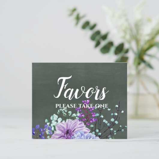 Papier Signes de mariage personnalisés Chalkboard Purple (Debout devant)