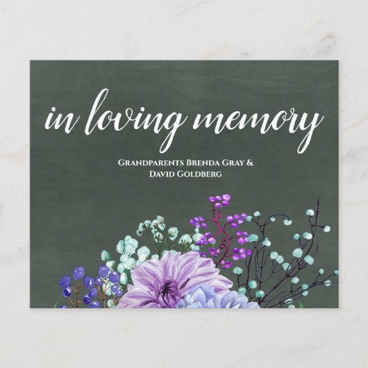 Papier Signes de mariage personnalisés Chalkboard Purple  (Devant)