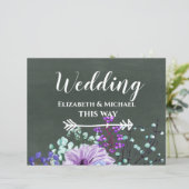 Papier Signes de mariage personnalisés Chalkboard Purple  (Debout devant)