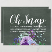 Papier Signes de mariage personnalisés Chalkboard Purple  (Devant / Derrière)