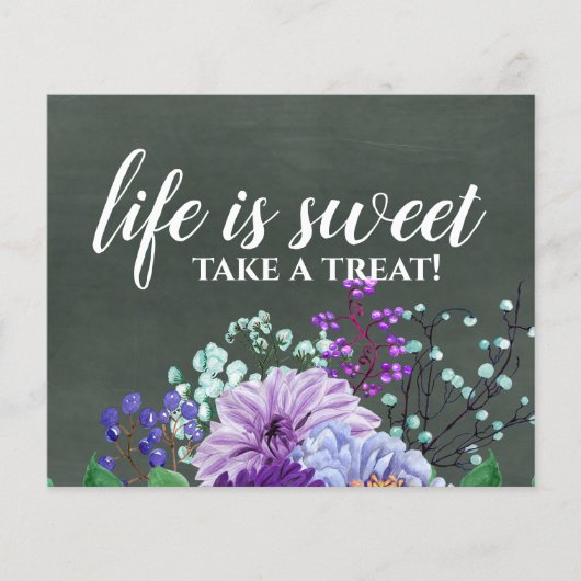 Papier Signes de mariage personnalisés Chalkboard Purple  (Devant)