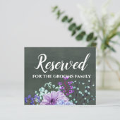 Papier Signes de mariage personnalisés Chalkboard Purple  (Debout devant)